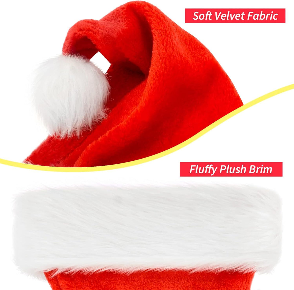 Santa Hat: Christmas Hat Adult - Santa Hat for Women and Men - Led Santa Hat