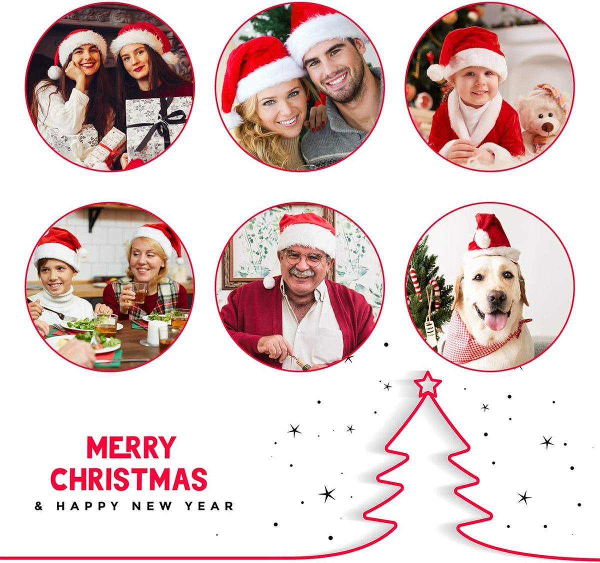Santa Hat: Christmas Hat Adult - Santa Hat for Women and Men - Led Santa Hat