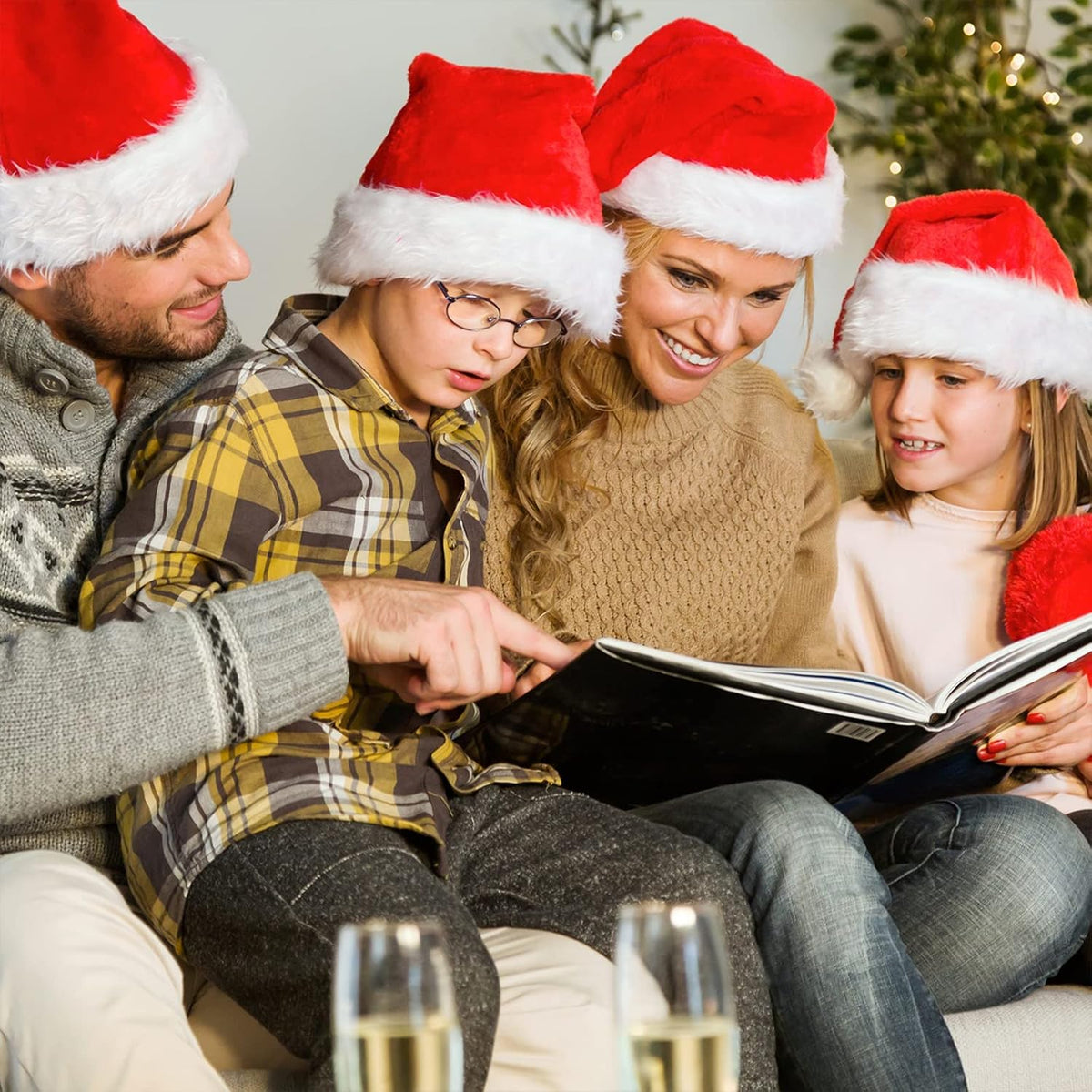 Santa Hat: Christmas Hat Adult - Santa Hat for Women and Men - Led Santa Hat