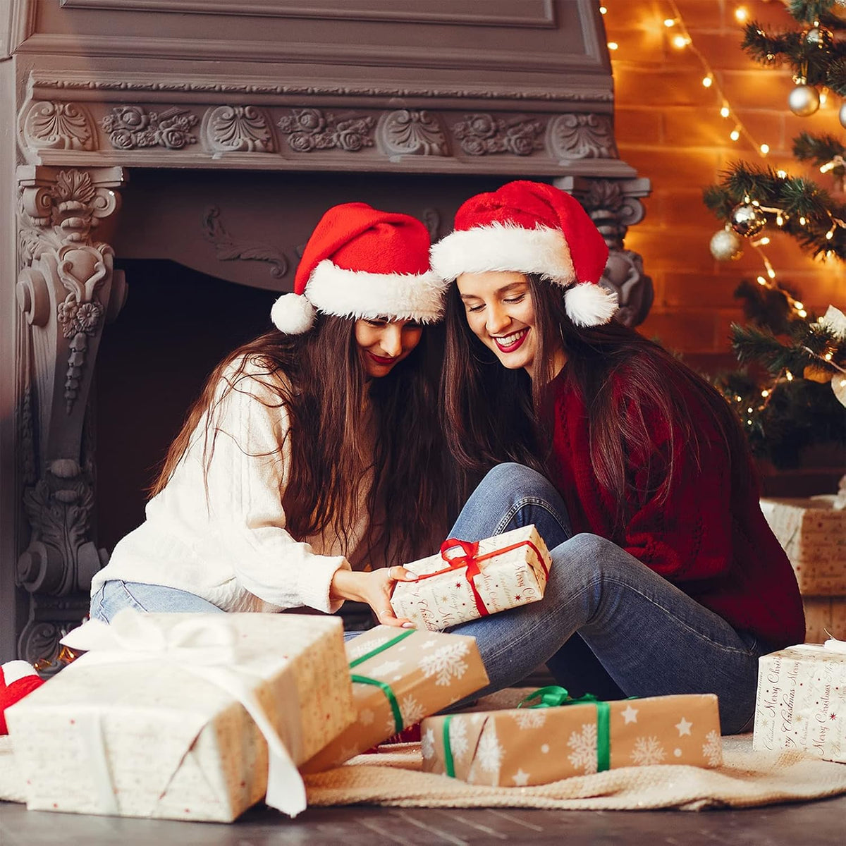 Santa Hat: Christmas Hat Adult - Santa Hat for Women and Men - Led Santa Hat